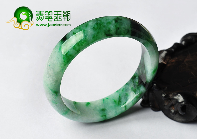 糯冰种飘翠缅甸翡翠A货手镯（58.1mm）