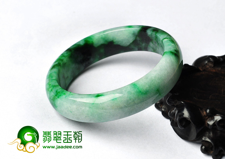 糯冰种飘翠缅甸翡翠A货手镯（58.1mm）