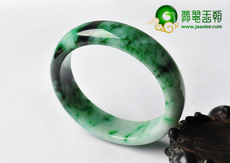 糯冰种飘翠缅甸翡翠A货手镯（58.1mm）
