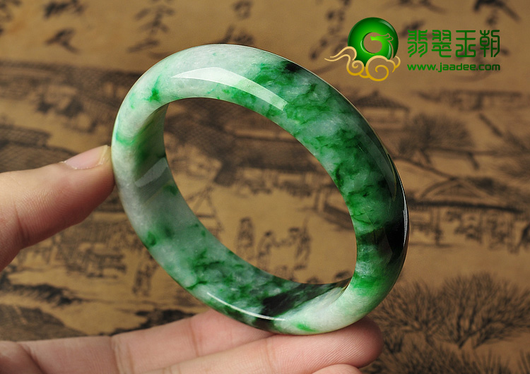 糯冰种飘翠缅甸翡翠A货手镯（58.1mm）