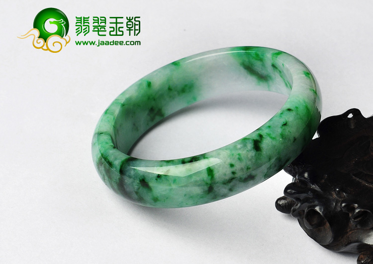糯冰种飘翠缅甸翡翠A货手镯（56.6mm）