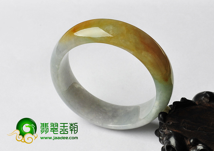 糯冰种黄翡缅甸翡翠A货手镯（57.6mm）