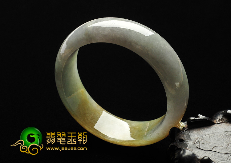 糯冰种黄翡缅甸翡翠A货手镯（57.6mm）