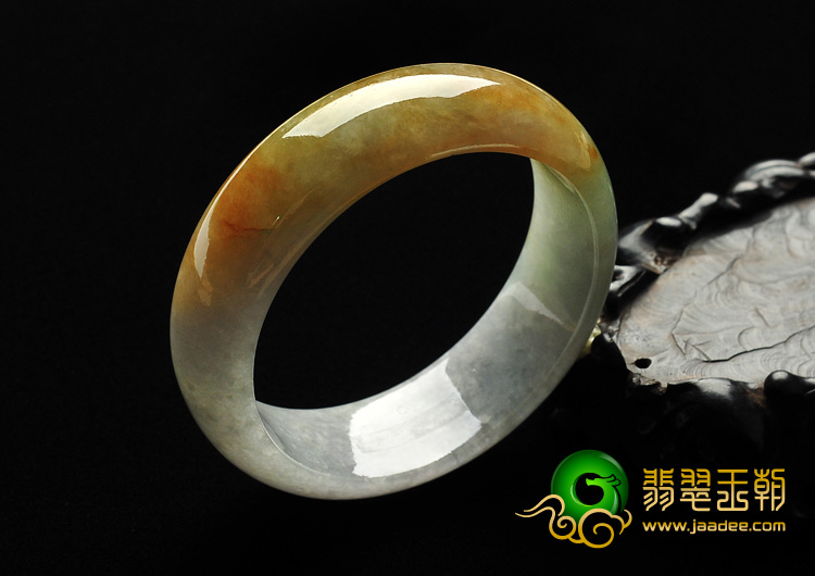 糯冰种黄翡缅甸翡翠A货手镯（57.6mm）