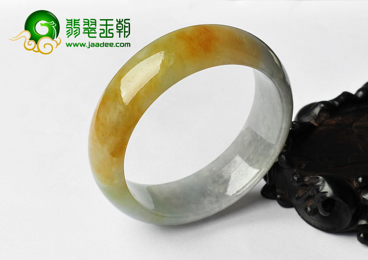 糯冰种黄翡缅甸翡翠A货手镯（57.6mm）