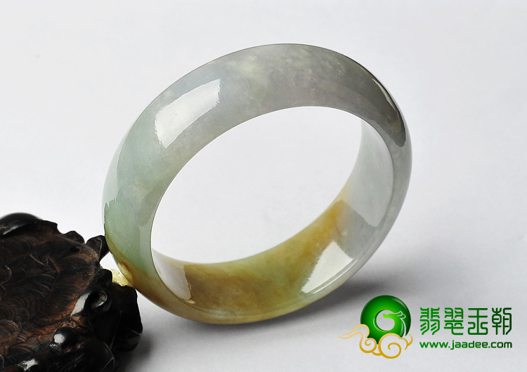 糯冰种黄翡缅甸翡翠A货手镯（57.6mm）