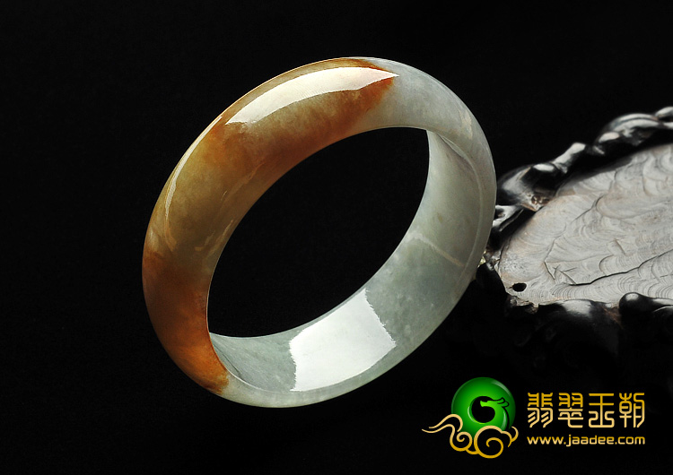 糯冰种黄翡缅甸翡翠A货手镯（56.9mm）