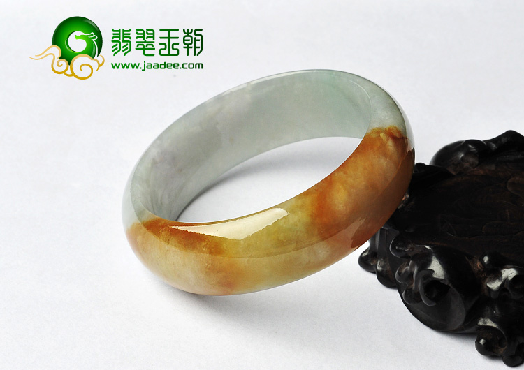 糯冰种黄翡缅甸翡翠A货手镯（56.9mm）