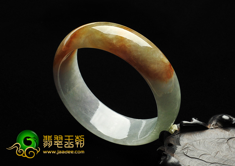 糯冰种黄翡缅甸翡翠A货手镯（56.9mm）