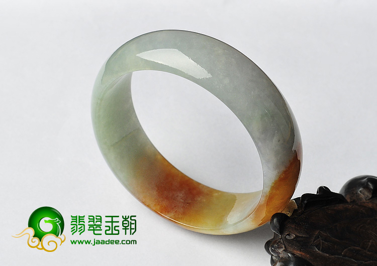 糯冰种黄翡缅甸翡翠A货手镯（56.9mm）