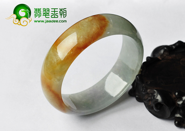 糯冰种黄翡缅甸翡翠A货手镯（56.9mm）