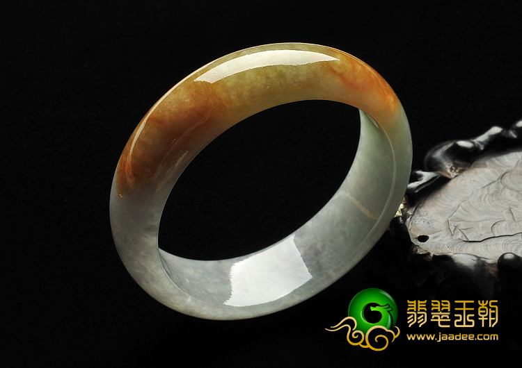 糯冰种黄翡缅甸翡翠A货手镯（57.7mm）