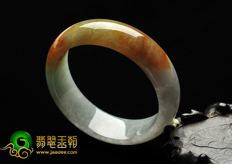 糯冰种黄翡缅甸翡翠A货手镯（57.7mm）