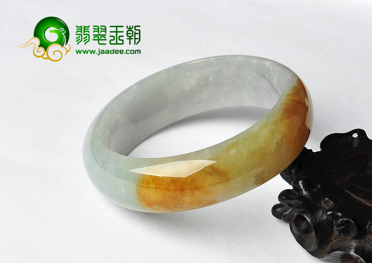 糯冰种黄翡缅甸翡翠A货手镯（57.7mm）