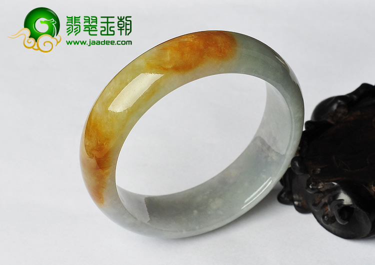 糯冰种黄翡缅甸翡翠A货手镯（57.7mm）
