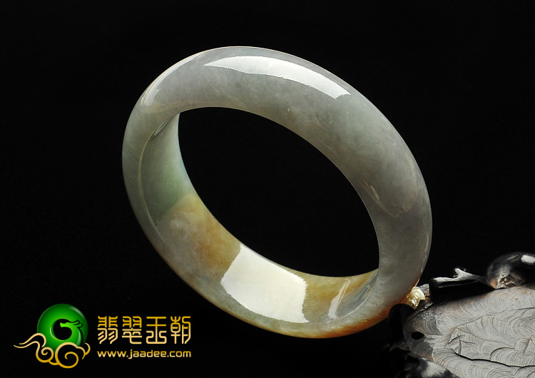 糯冰种黄翡缅甸翡翠A货手镯（57.7mm）
