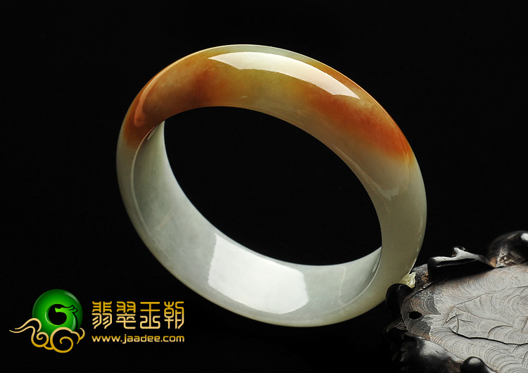 糯冰种黄翡缅甸翡翠A货手镯（56.6mm）