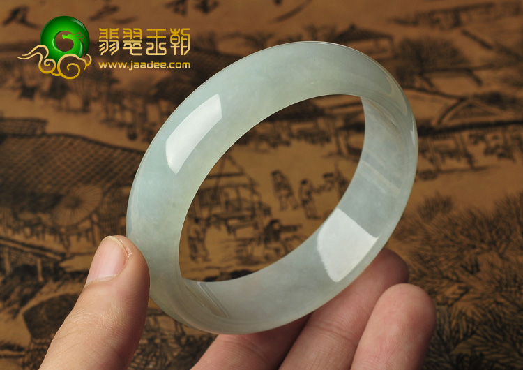 冰种淡晴水缅甸翡翠A货手镯（58.9mm）