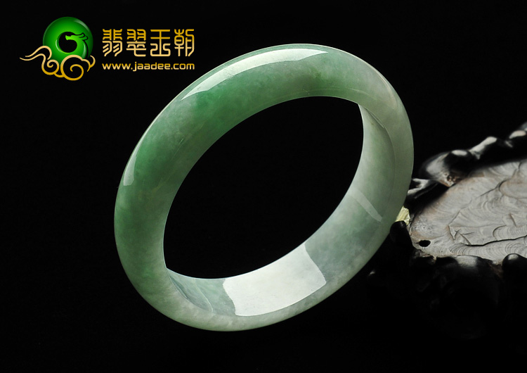 糯冰种飘翠缅甸翡翠A货手镯（59.2mm）