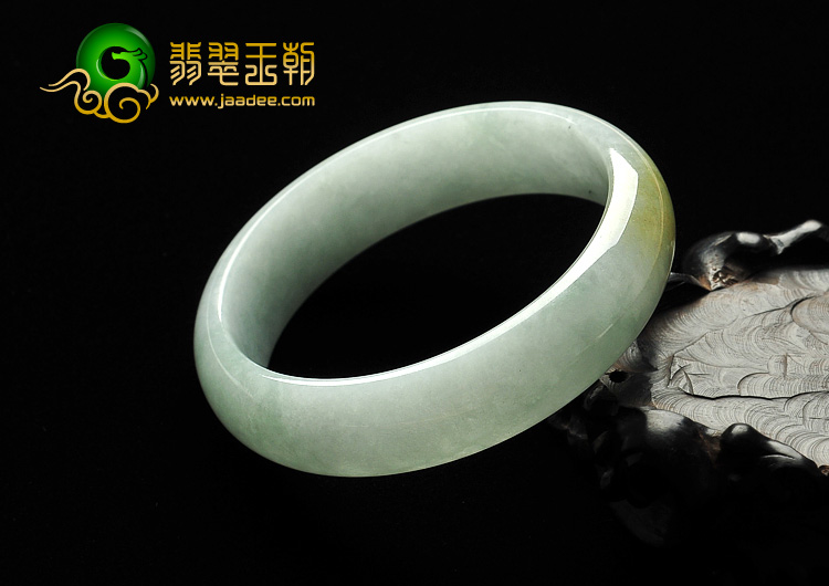 糯冰种飘黄翡缅甸翡翠A货手镯（59mm）