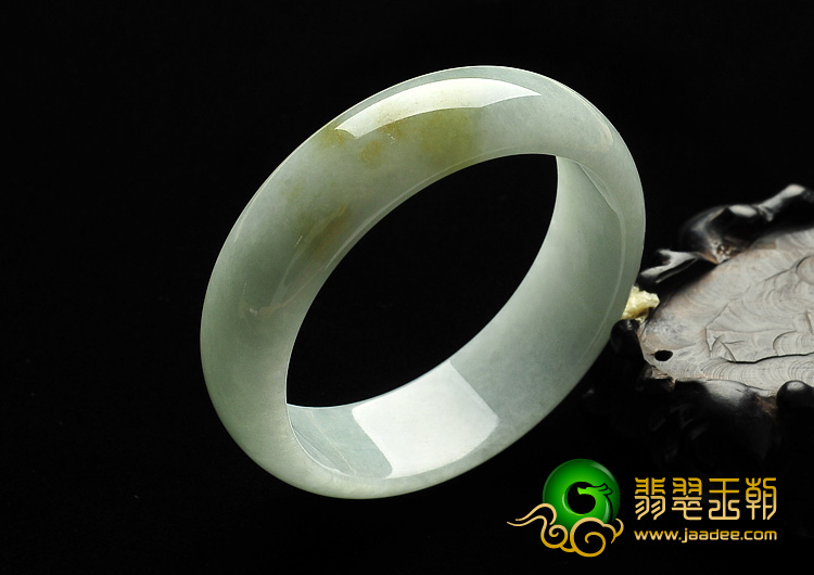 糯冰种飘黄翡缅甸翡翠A货手镯（59mm）