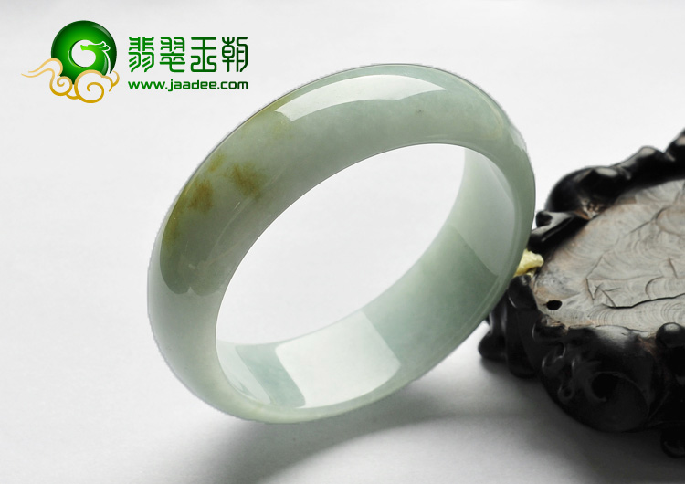 糯冰种飘黄翡缅甸翡翠A货手镯（59mm）