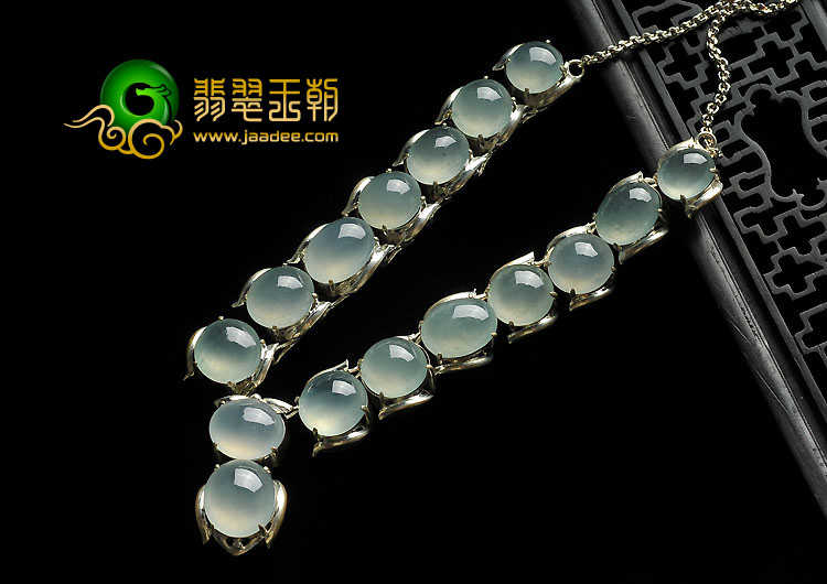 冰种晴水缅甸翡翠A货项链面