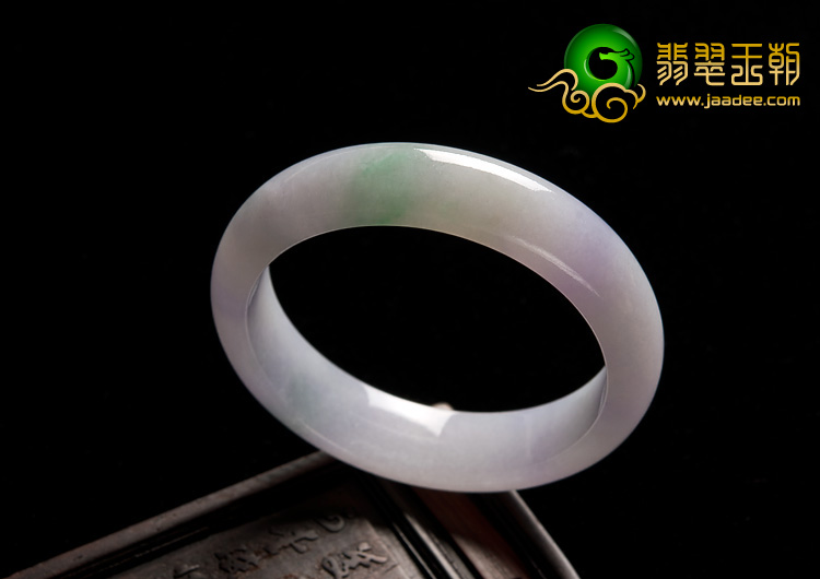 糯冰种春带彩缅甸翡翠A货手镯（53.4mm）