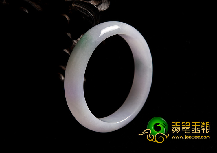 糯冰种春带彩缅甸翡翠A货手镯（53.4mm）