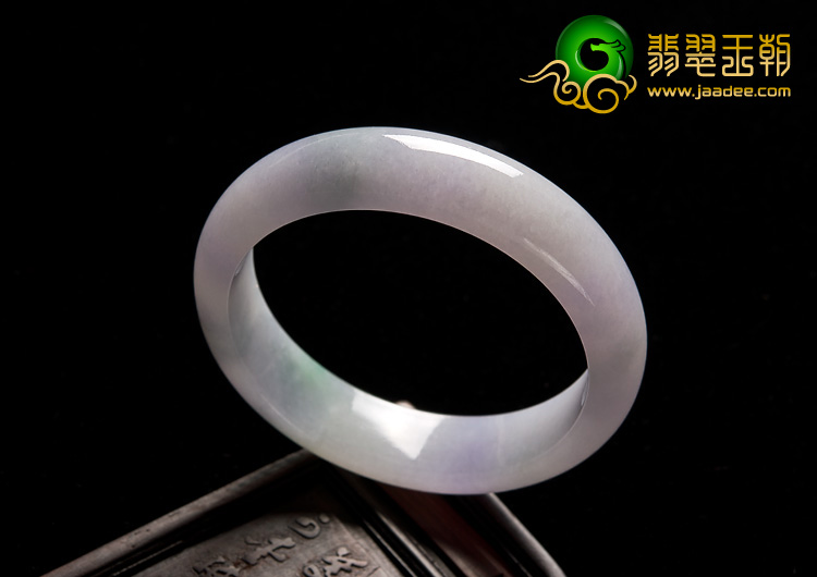 糯冰种春带彩缅甸翡翠A货手镯（53.4mm）