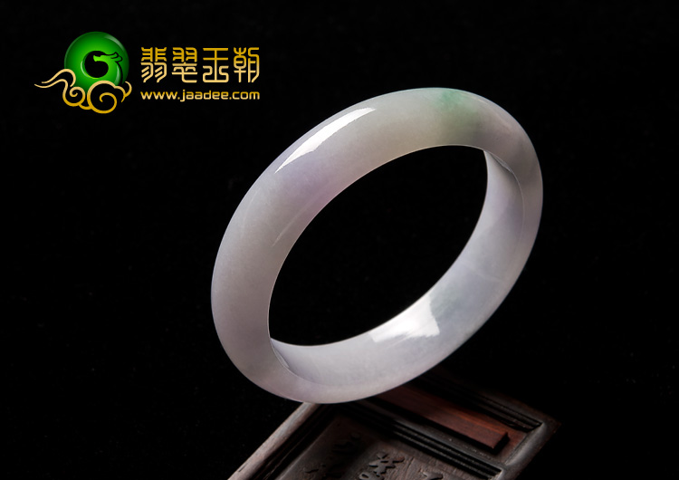 糯冰种春带彩缅甸翡翠A货手镯（53.4mm）