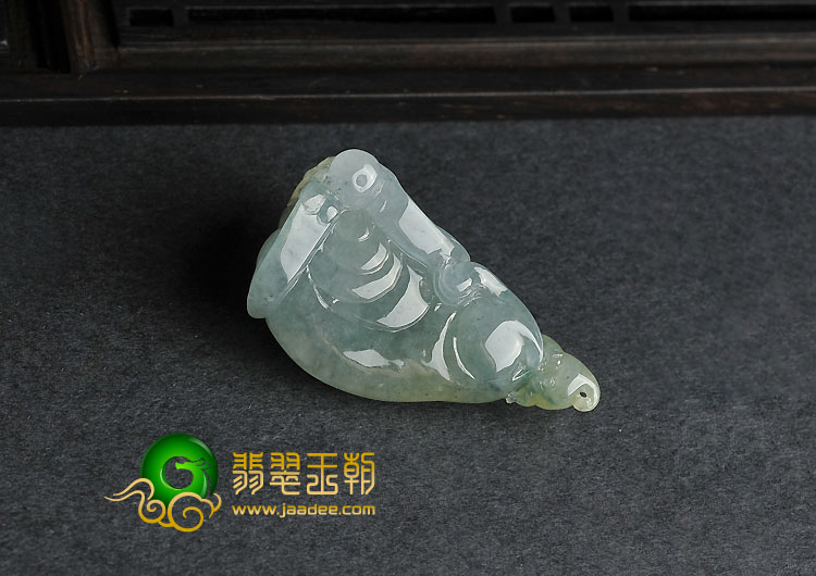 冰种黄翡飘花缅甸翡翠A货貔貅挂件