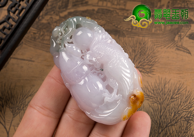 糯冰种三彩缅甸翡翠A货福禄寿挂件