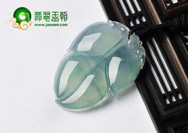 冰种飘花缅甸翡翠A货叶子挂件