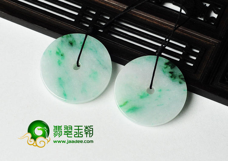 糯冰种飘翠缅甸翡翠A货平安扣挂件（单价）
