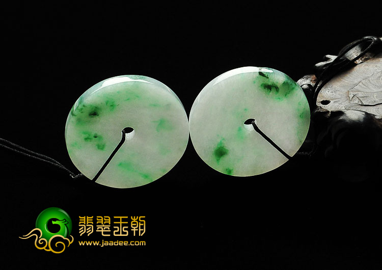 糯冰种飘翠缅甸翡翠A货平安扣挂件（单价）