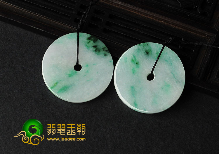 糯冰种飘翠缅甸翡翠A货平安扣挂件（单价）