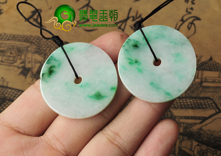 糯冰种飘翠缅甸翡翠A货平安扣挂件（单价）