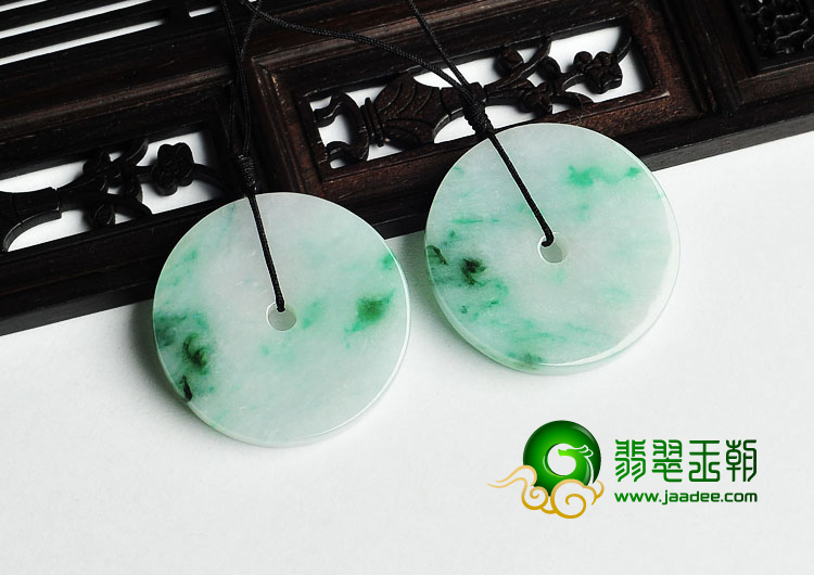 糯冰种飘翠缅甸翡翠A货平安扣挂件（单价）