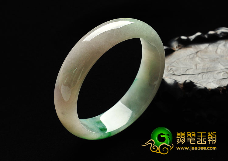 糯冰种飘翠缅甸翡翠A货手镯（57.4mm）