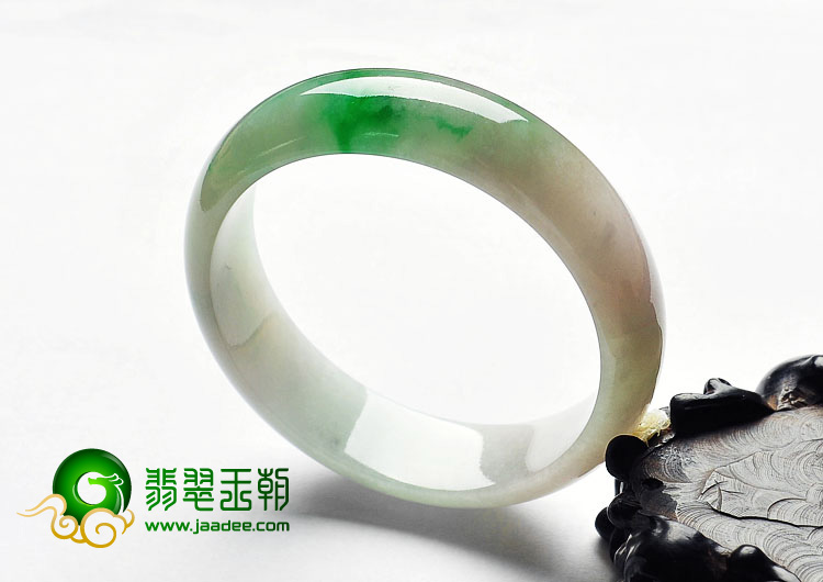 糯冰种飘翠缅甸翡翠A货手镯（57.4mm）