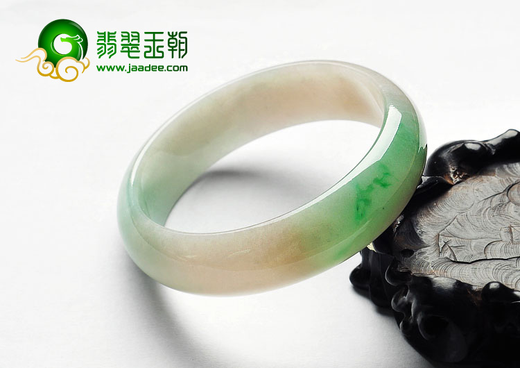 糯冰种飘翠缅甸翡翠A货手镯（57.5mm）
