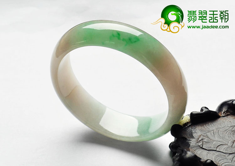 糯冰种飘翠缅甸翡翠A货手镯（57.5mm）