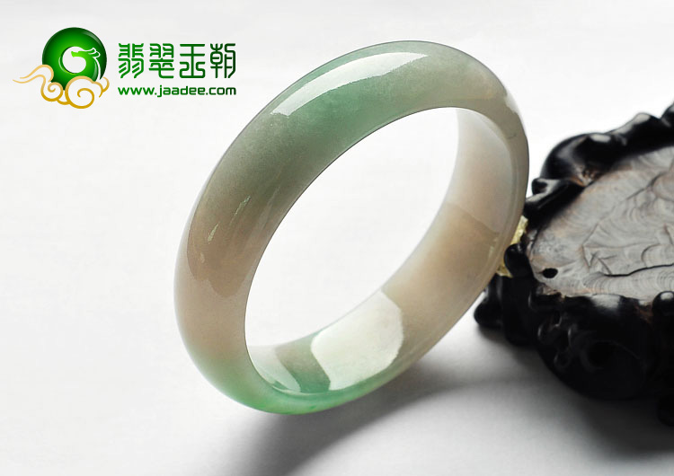 糯冰种飘翠缅甸翡翠A货手镯（57.5mm）