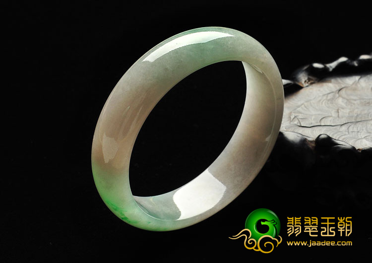 糯冰种飘翠缅甸翡翠A货手镯（57.5mm）