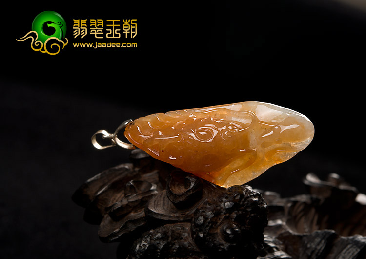 糯冰种黄翡缅甸翡翠A货望子成龙挂件