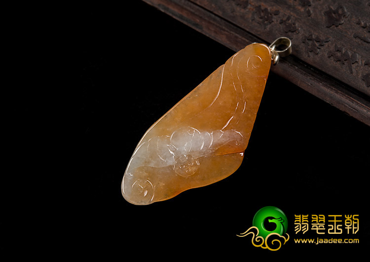 糯冰种黄翡缅甸翡翠A货望子成龙挂件