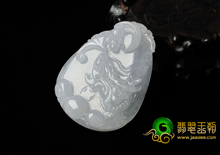 糯冰种淡晴水缅甸翡翠A货龙头挂件