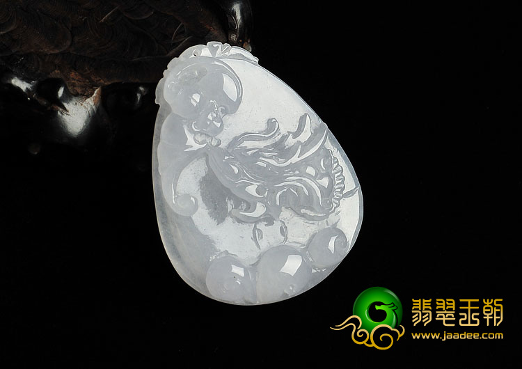糯冰种淡晴水缅甸翡翠A货龙头挂件