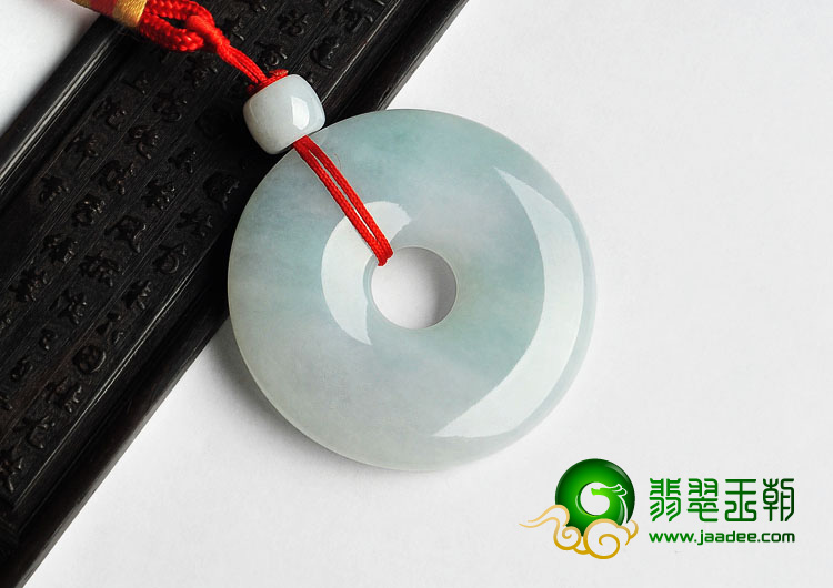 糯冰种淡晴水缅甸翡翠A货平安扣挂件